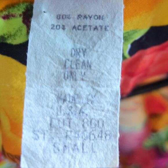 Vintage Rampage Blazer Jacket Womens S Yellow Pink Floral Two Buttoned Y2k - Picture 7 of 12